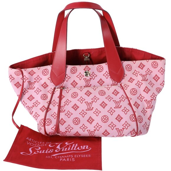 Louis Vuitton Cabas Ipanema PM Beach Line Tote Bag M95984 Rose Canvas - Picture 1 of 8